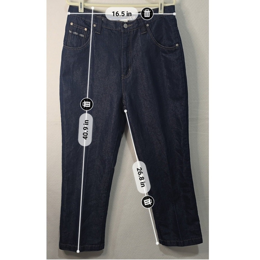 OTB One Tough Brand Mens Dark Wash Straight Leg Denim Jeans Indigo Blue - Picture 3 of 6